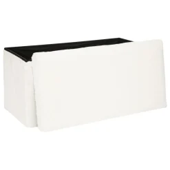 POUF PLIABLE DOUBLE FOURRURE EZZIO BLANC