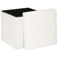 POUF PLIABLE FOURRURE EZZIO BLANC