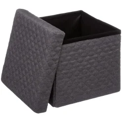 POUF PLIABLE GRIS FONCE 31X31CM