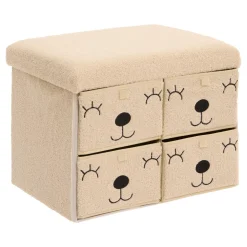 POUF PLIABLE 4 TIROIRS BOUCLETTE EZZIO