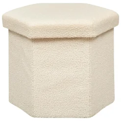 POUF PLIANT BOUCLETTE JAIKO IVOIRE D.40X38CM