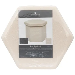 POUF PLIANT BOUCLETTE JAIKO IVOIRE D.40X38CM