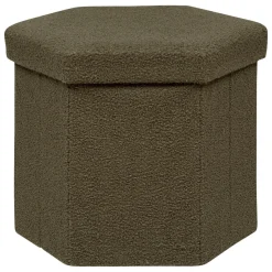 POUF PLIANT BOUCLETTE JAIKO KAKI D.40X38CM