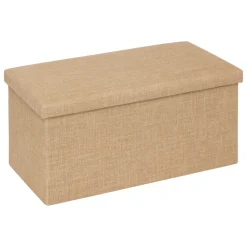 POUF PLIANT DOUBLE EFFET TOILE DE JUTE