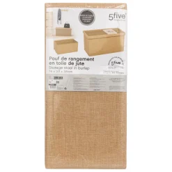 POUF PLIANT DOUBLE EFFET TOILE DE JUTE