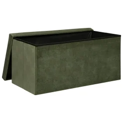 POUF PLIANT DOUBLE VELOURS LILOU KAKI D.76X38CM