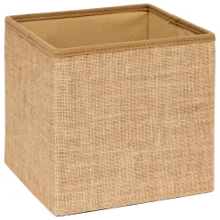POUF PLIANT EFFET TOILE DE JUTE 31X31CM