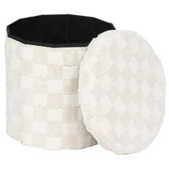 POUF PLIANT ROND TUFTE PASTI BLANC