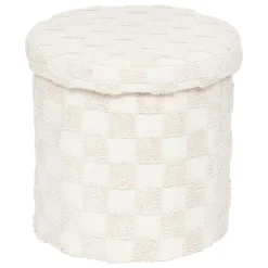 POUF PLIANT ROND TUFTE PASTI BLANC