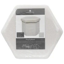 POUF PLIANT VELOURS HEXAGONAL JILING BLEU D.40X38CM