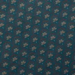 POUF PLIANT VELOURS HEXAGONAL JILING BLEU D.40X38CM