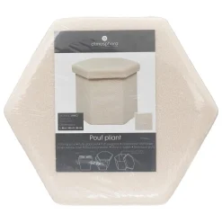 POUF PLIANT VELOURS HEXAGONAL JILING CARAMEL D.40X38CM