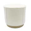 POUF ROND BOUCLETTE BASE EFFET BOIS H.36CM