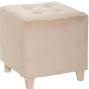POUF VELOURS BEIGE LEANDRE