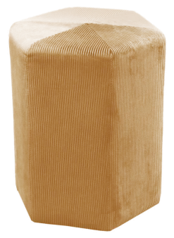 POUF VELOURS COTELE D.35CM GIULIA JAUNE