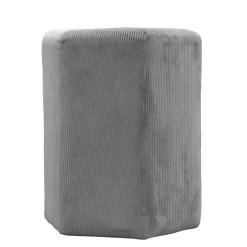 POUF VELOURS COTELE D.35CM GIULIA GRIS