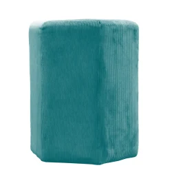 POUF VELOURS COTELE D.35CM GIULIA BLEU