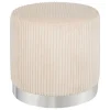 POUF VELOURS COTELE SYLIA IVOIRE