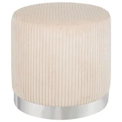 POUF VELOURS COTELE SYLIA IVOIRE