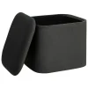 POUF VELOURS DANI GRIS D.40X35X37.5CM