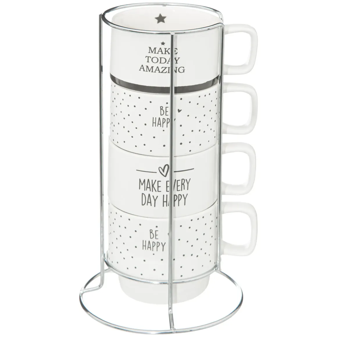 RACK 4 MUGS HAPPY 22CL