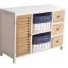 RANGEMENT TIROIR X3 PANIER X2 ET PORTE 77X30X56CM