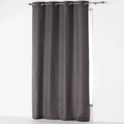 RIDEAU A OEILLETS 140X260CM ABSOLU ANTHRACITE