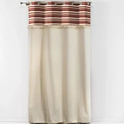 RIDEAU A OEILLETS 140 X 240 CM COTON ATLAS TERRACOTTA