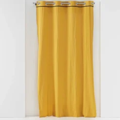 RIDEAU A OEILLETS 135X240CM COTON LAVE LINETTE JAUNE