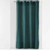 RIDEAU A OEILLETS 135X240CM COTON LAVE LINETTE PETROLE