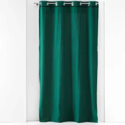 RIDEAU A OEILLETS 135X240CM COTON LAVE LINETTE EMERAUDE