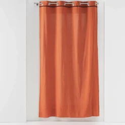 RIDEAU A OEILLETS 135X240CM COTON LAVE LINETTE TERRACOTTA