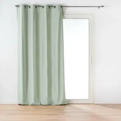 RIDEAU A OEILLETS 135X260CM COTON POLYESTER TWILY SAUGE