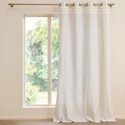 RIDEAU A OEILLETS 140X240CM FRANGES VERTIS