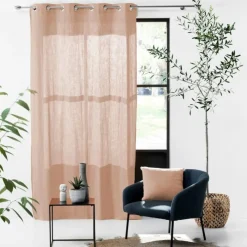 RIDEAU A OEILLETS 135X240CM GAZE DE COTON ANGELIA ROSE