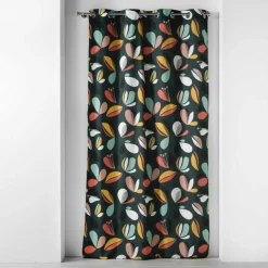 RIDEAU A OEILLETS 140X240CM IMPRIME PANAFLORE VERT