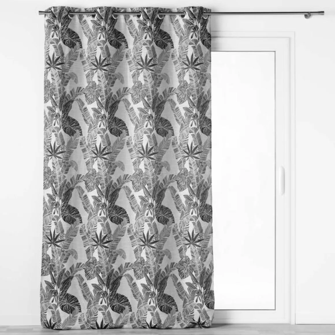 RIDEAU A OEILLETS 140X260CM JACQUARD FAGGY NOIR