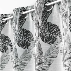 RIDEAU A OEILLETS 140X260CM JACQUARD FAGGY NOIR