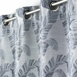 RIDEAU A OEILLETS 140X260CM JACQUARD FAGGY BLEU