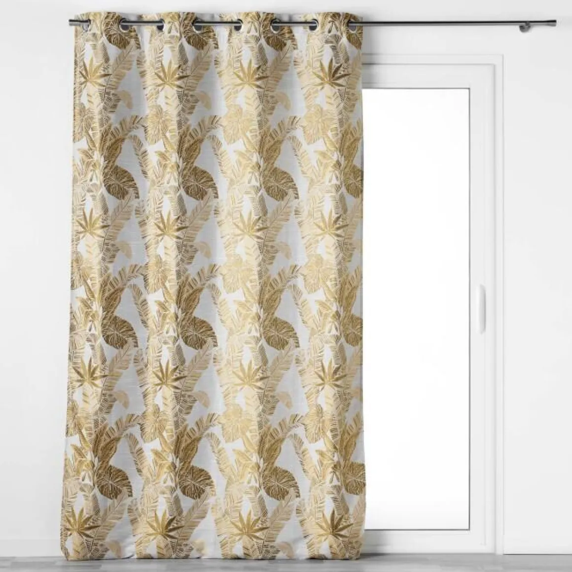 RIDEAU A OEILLETS 140X260CM JACQUARD FAGGY JAUNE