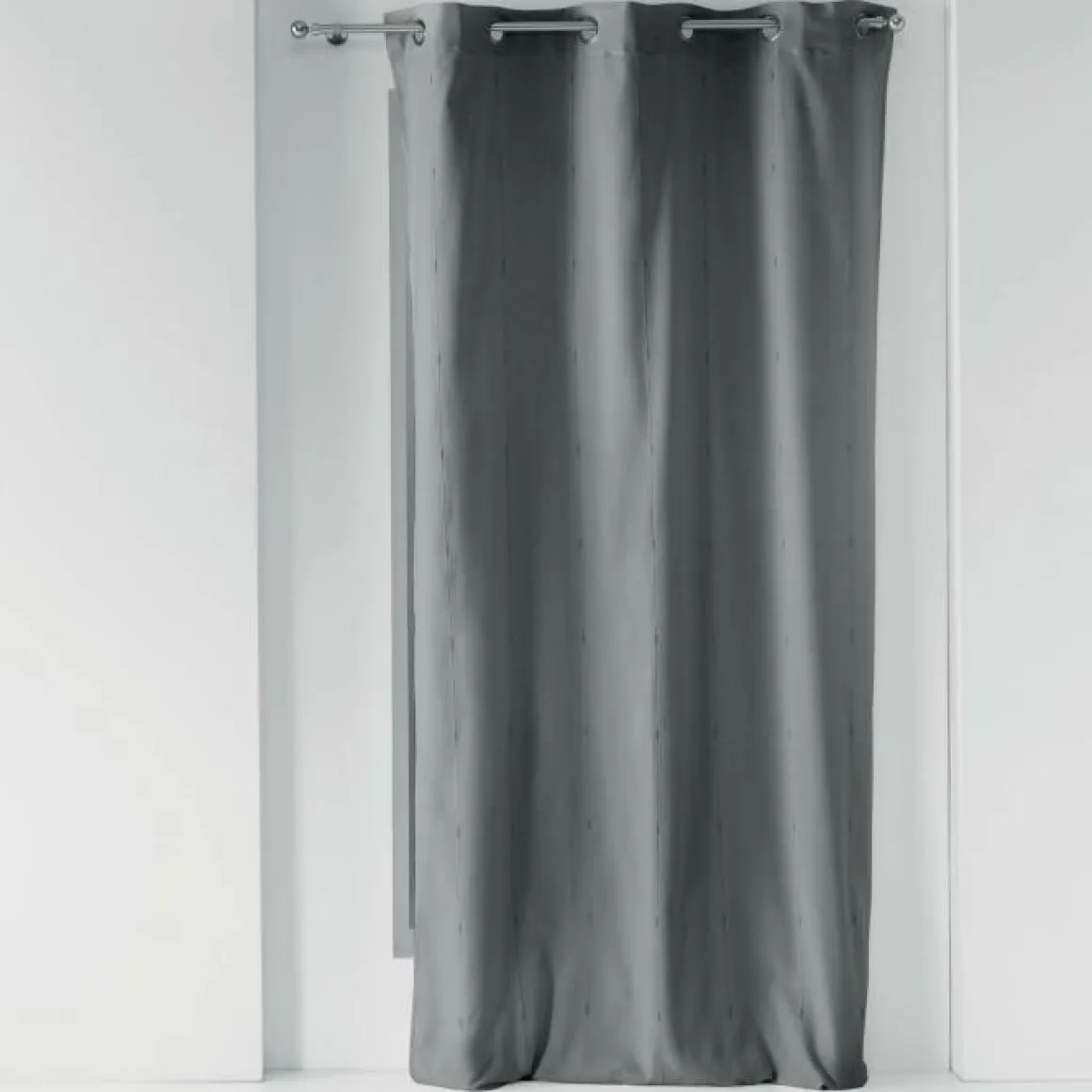 RIDEAU A OEILLETS 140X260CM LYRAE ANTHRACITE