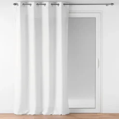 RIDEAU A OEILLETS 140X260CM METALLISES ZELINE BLANC