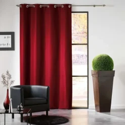 RIDEAU A OEILLETS 140X240CM MEZZO BORDEAUX