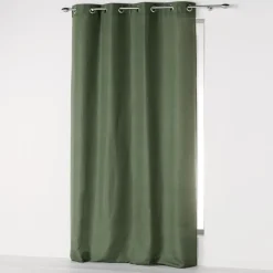 RIDEAU A OEILLETS 140X260CM MICROFIBRE UNIE ABSOLU KAKI