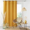 RIDEAU A OEILLETS 140X260CM MICROFIBRE UNIE ABSOLU OCRE