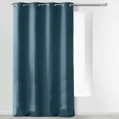 RIDEAU A OEILLETS 140X280CM MICROFIBRE UNI ABSOLU INDIGO