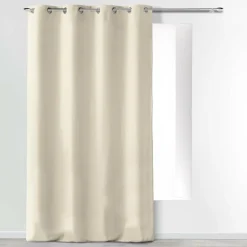 RIDEAU A OEILLETS 140X280CM MICROFIBRE UNI ABSOLU NATUREL