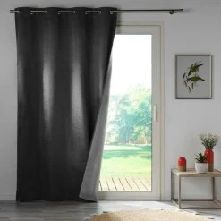 RIDEAU A OEILLETS 140X260CM OCCULTANT DARKO ANTHRACITE