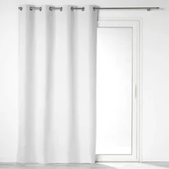 RIDEAU A OEILLETS 140X260CM 100 OCCULTANT OBSCURE BLANC