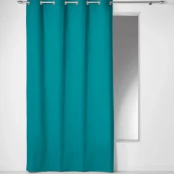 RIDEAU A OEILLETS 140X240CM PANAMA BLEU